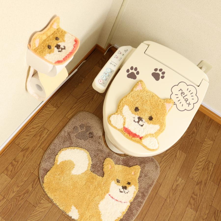 オカ トイレマット 4点セット 約55×60cm 犬 わんこ ファンディット
