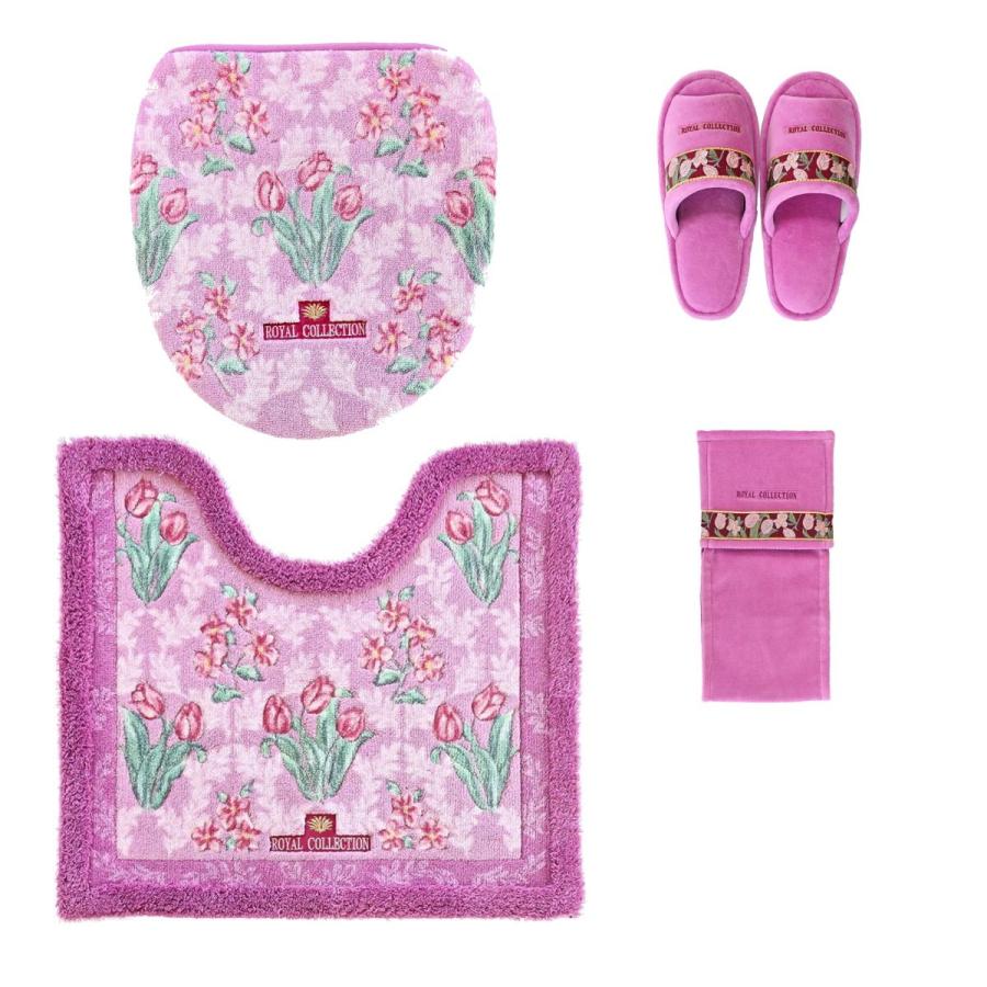 トイレマット 4点セット 日本製 オカ ロイヤルコレクション アーツ ピンク ROYAL COLLECTION（オカ） トイレマット 4点 セット 日本製