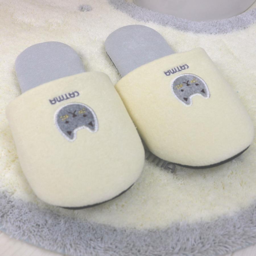 トイレマット 新品 セット４点 アイボリー 白 ネコ キャット 吸着タイプ オカ トイレマットセット 4点 トイレマット (67×60cm) セット 4