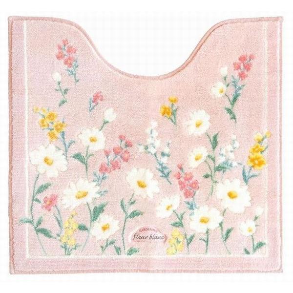 オカ トイレマット 4点 セット おしゃれ 北欧 花柄 ピンク 洗える 吸着