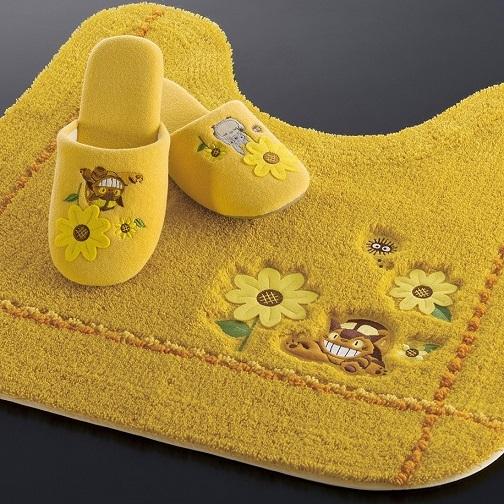 となりのトトロ ねこバス トイレマット セット ４点 イエロー 洗浄暖房