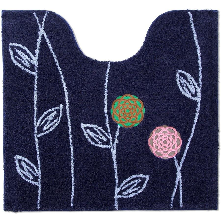 トイレマットセット 北欧 おしゃれ 風水 5点 高級ブランド ペーパーホルダーカバー スリッパ 花柄 普通型 O型 U型 オカ エトフ トォワ ネイビー ブルー 青