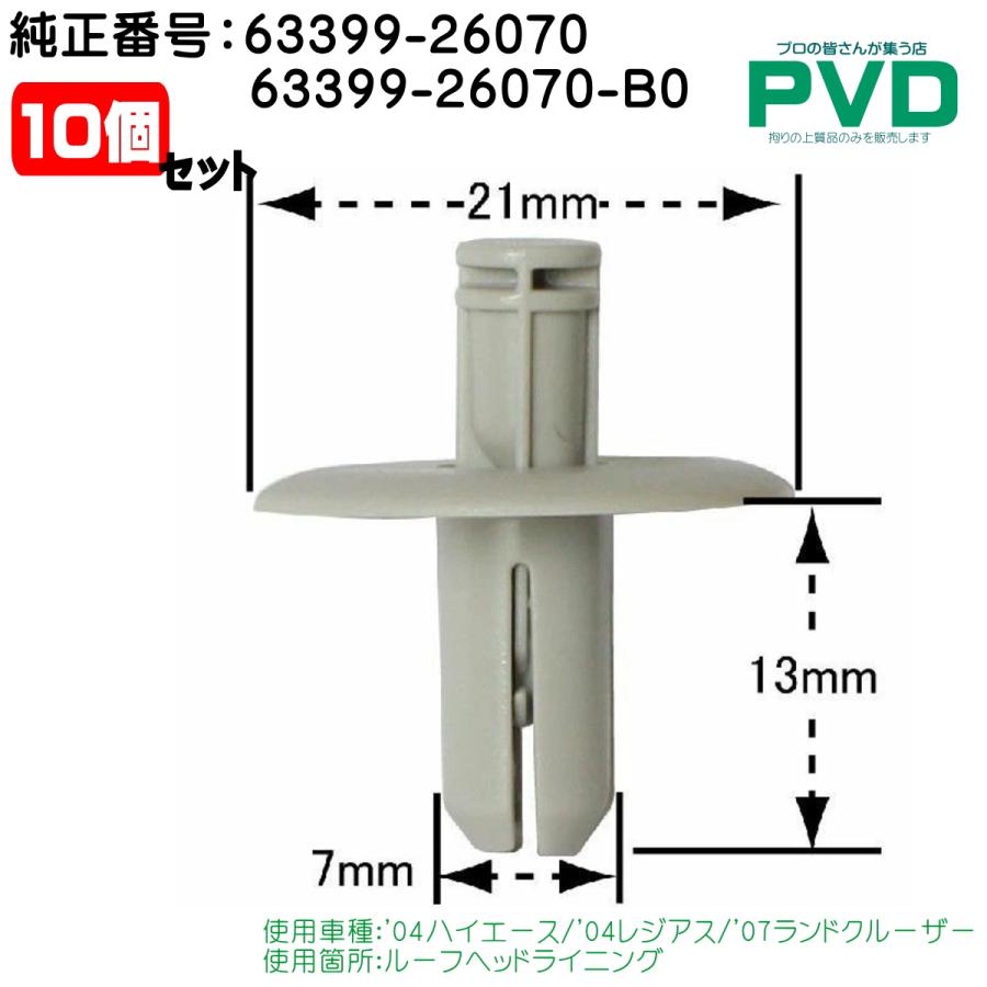 内張りクリップ 純正品 10個 ルーフヘッドライニング 純正番号 63399