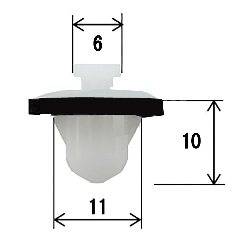 内張クリップ フェンダーモール プッシュリベット ニッサン '13