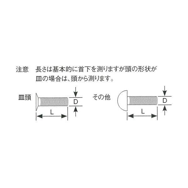 皿ねじ(+) M8×100 ユニクロ 5本入　全ネジ/4613-S8100｜pvd2｜02