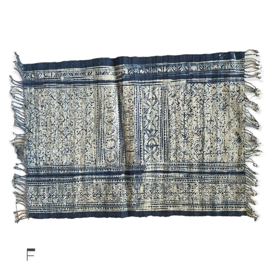 ランチョンマット モン族 ヘンプ 麻 ろうけつ バティック 藍染