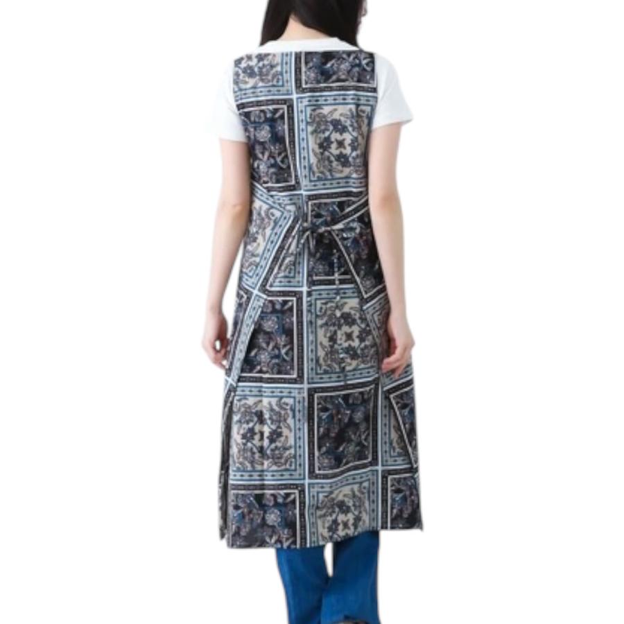 エプロン 綿 エプロンドレス インド綿 プリント シーチング 大きい