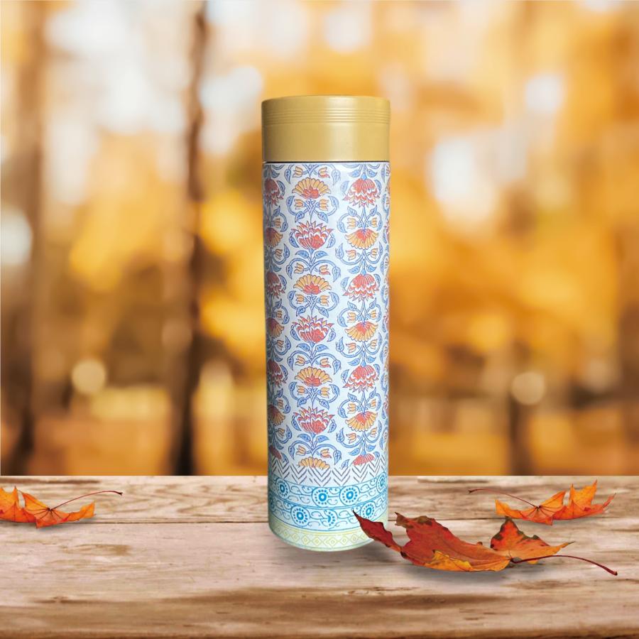 ステンレスボトル 水筒 インド草木柄 450ml : アジアン雑貨