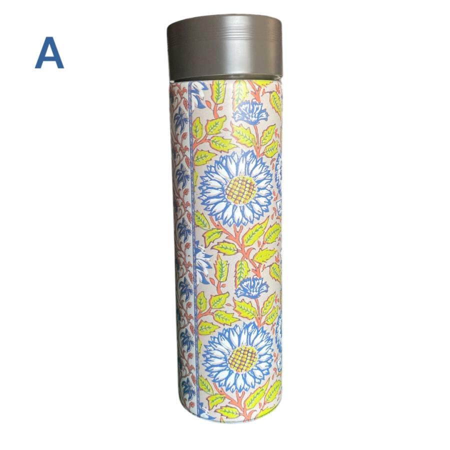 ステンレスボトル 水筒 インド草木柄 450ml : アジアン雑貨