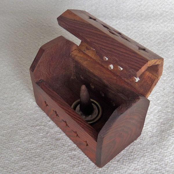 コーン香用 木 お香立て 木製 ジャリボックス : アジアン雑貨