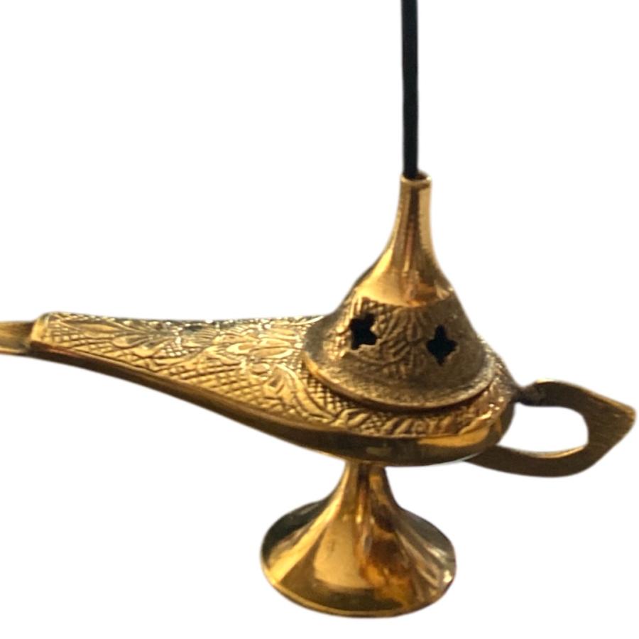 香立て ブラス アラジン ランプ型 線香用 コーン香用 : アジアン雑貨