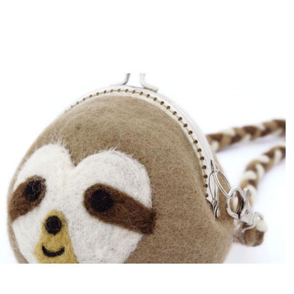 ポシェット フェルト がま口ポーチ クロネコ シバイヌ パンダナ