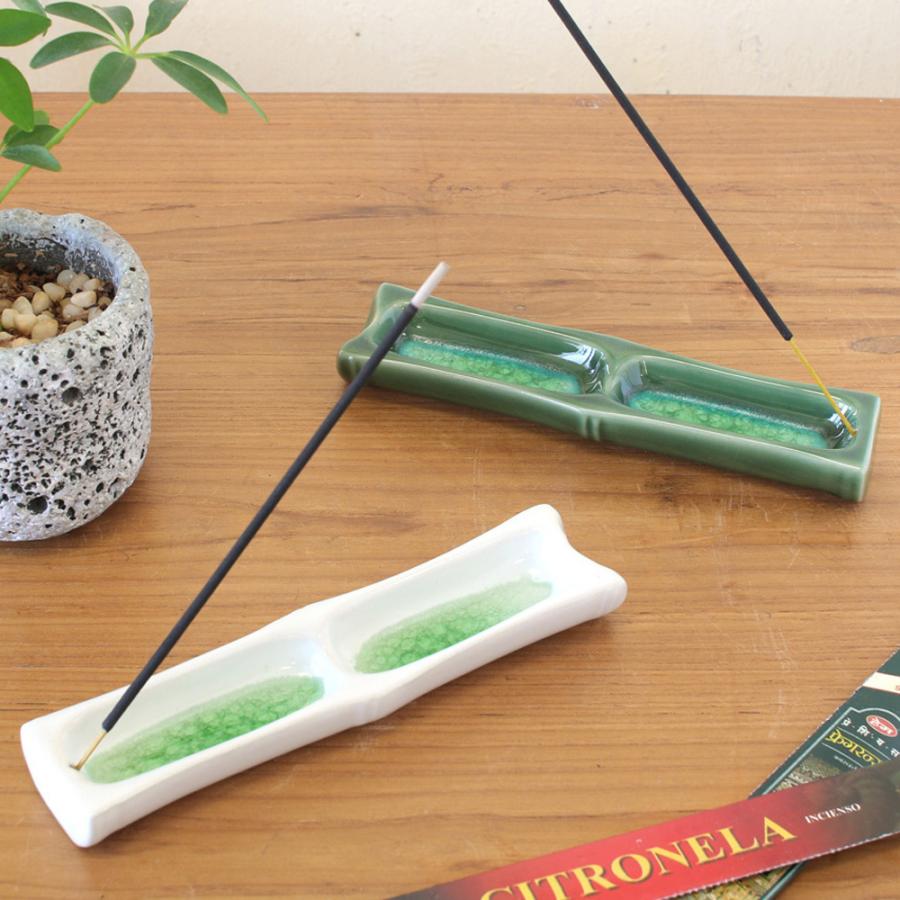 香立て 竹芯香用 お香立て陶器 竹型 : アジアン雑貨プワンプワン