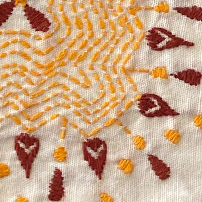 コースター カンタ刺繍 インド綿 11mx11cm : アジアン雑貨プワンプワン