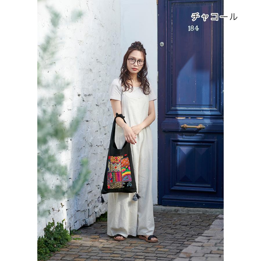 ショルダーバッグ インド綿 カンバディア パッチ ノットハンドルバッグ