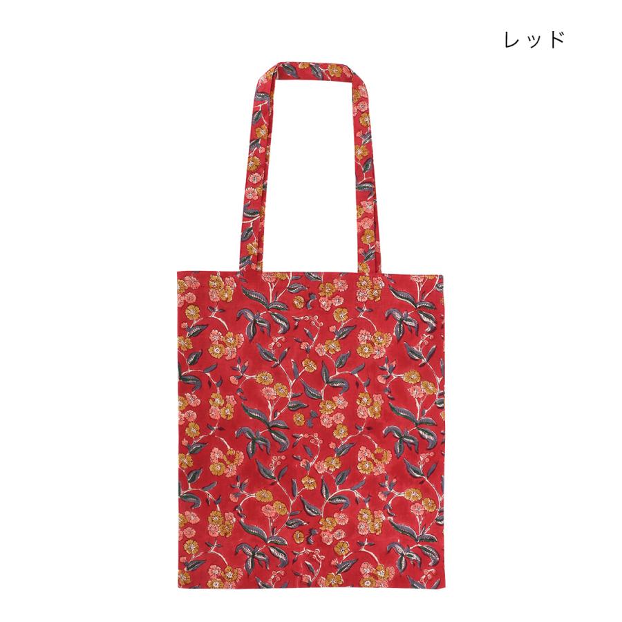 トートバッグ インド綿 ブロックプリント ハンドプリント : アジアン