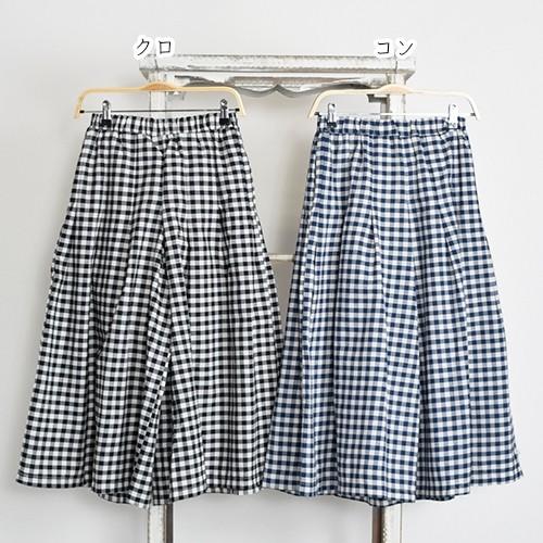 ワイドパンツ ギンガムチェックロングスカンツ ゆったり ワイドパンツ ギンガムチェックロングスカンツ ゆったり