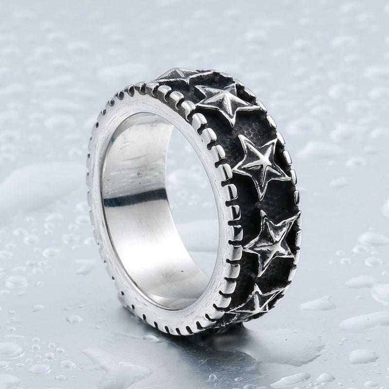 指輪 リング[ラッピング対応] PW 精良SUS316L製 シルバー銀色 五芒星