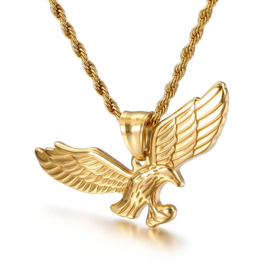 ペンダント[ラッピング対応] PW 精良SUS316L製 銀x金 ヒップホップ風 鷹 イーグル eagle pendant /  長さ43mm 幅21mm 条件付送料無料62049｜pwatch2014