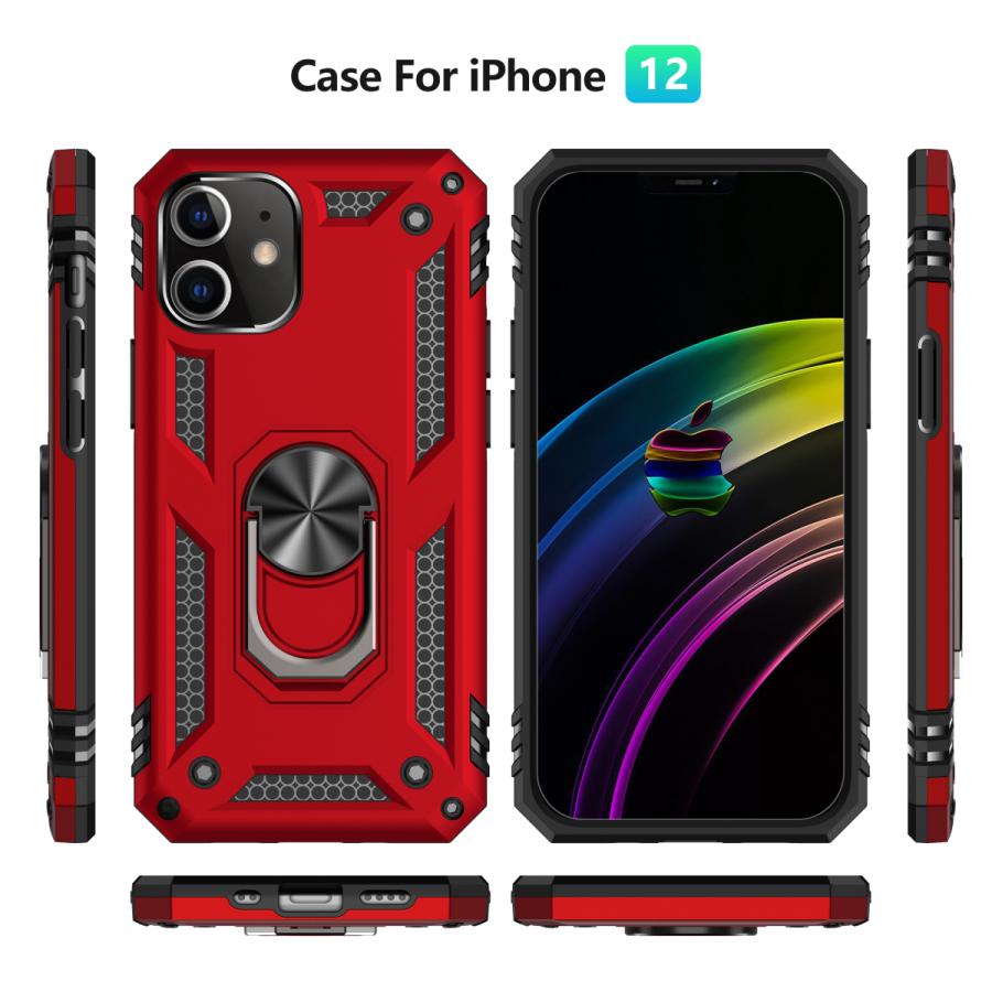 1-44:iPhonepromax6.7インチ耐衝撃リング付きガード 赤 1-44:iPhonepromax6.7インチ耐衝撃リング付きガード 赤