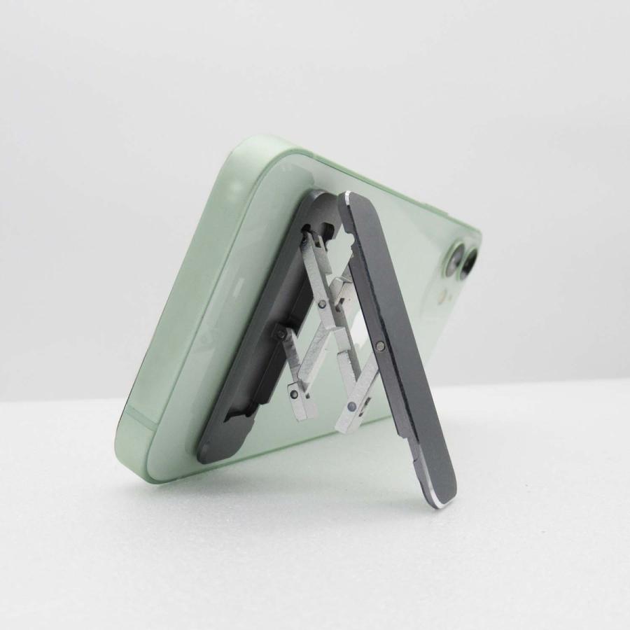 スマホスタンド スマートフォン スタンド コンパクト ミニ 折り畳み 背面 卓上 アルミ アルミニウム製 (色：緑 グリーン)｜pwr3121｜04