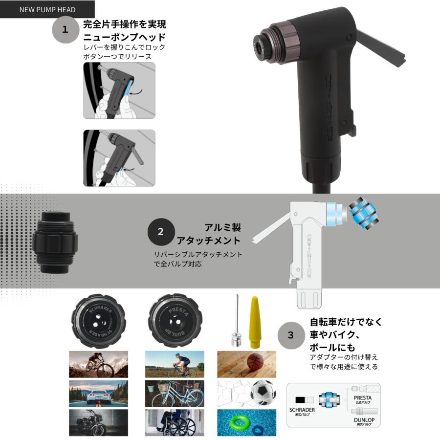 PWT 【在庫処分セール】PWT 自転車 空気入れ フロアポンプ ゲージ付き