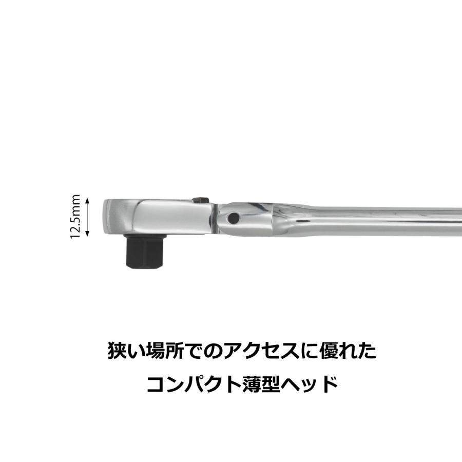 PWT 9.5mm 3/8インチ ラチェットハンドル ソケットレンチ フレックス 長さ8インチSRH38FLSH8｜pwt｜04