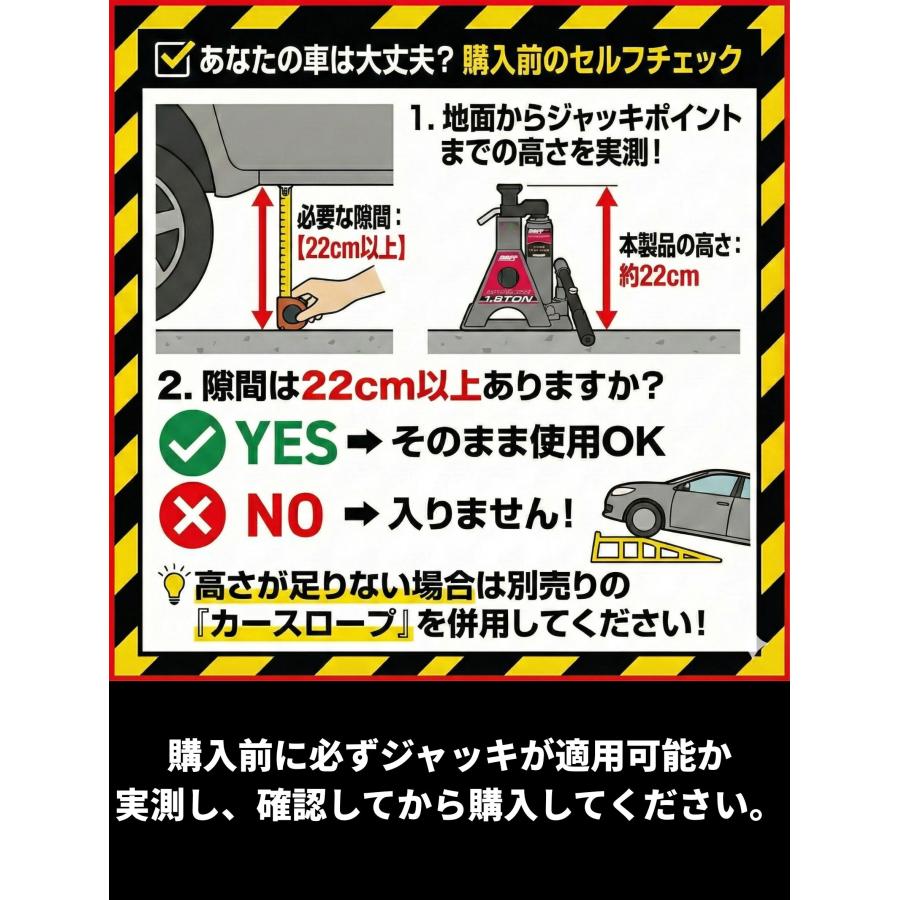 モノタロウ　①ジャッキスタンド4本+②油圧ジャッキセット WEIMALL（ウェイモール） ジャッキスタンド 2t 4基セット 折りたたみ式