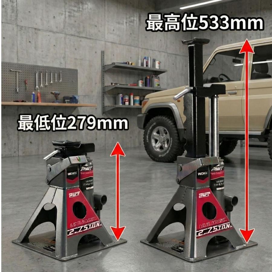 PWT 油圧ジャッキ 2.75t ジャッキスタンド 一体型 ジャッキ SUV