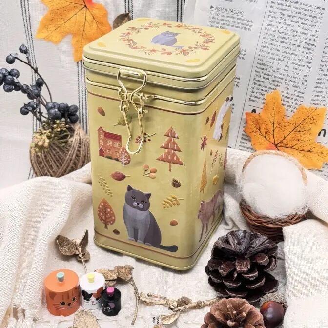 オータムギフトネコ 【NEW】キャットキャニスター缶（オータム） ネコ