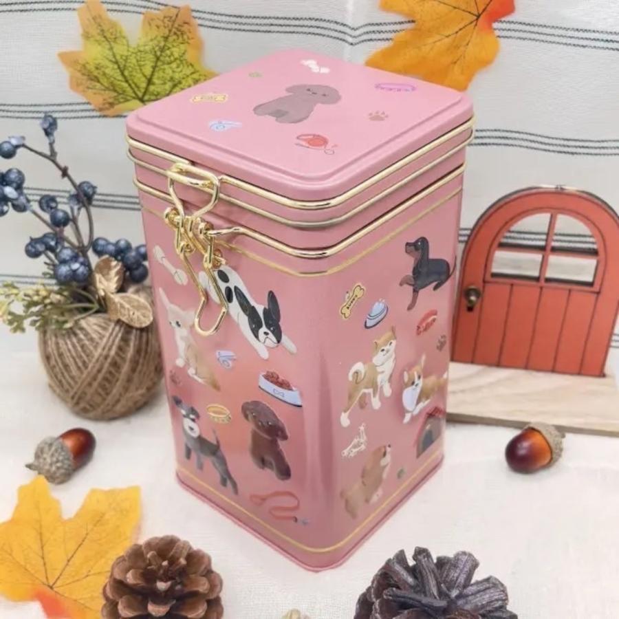 かわいい空き缶 NEW プチギフト かわいい デザイン ドッグ キャニスター缶 エウレカ