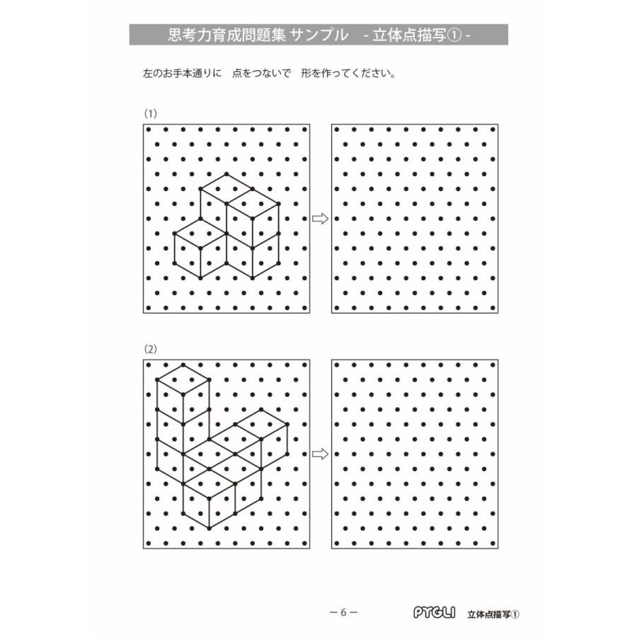 思考力パズル　思考力育成問題集3　立体点描写(1)｜pygli｜02