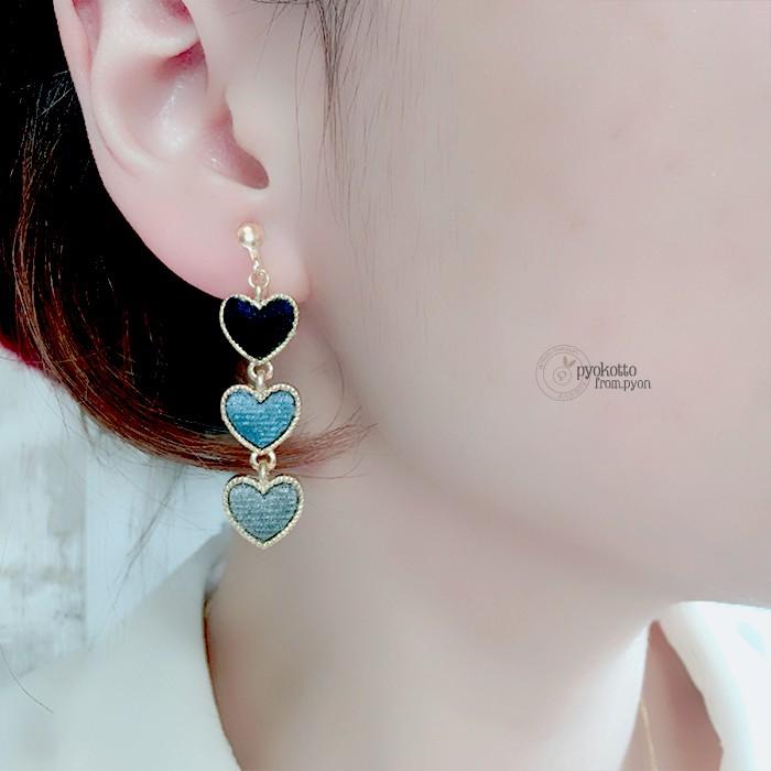 ハート ベロア ピアス イヤリング 金属アレルギー 樹脂ピアス シンプル 