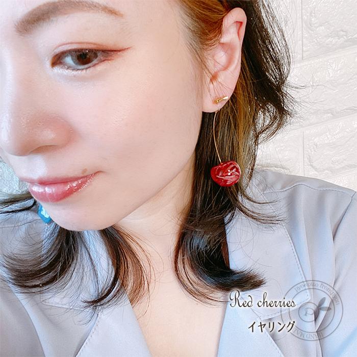 流行りの さくらんぼ ピアス イヤリング ／ チェリー 花 アクセサリー