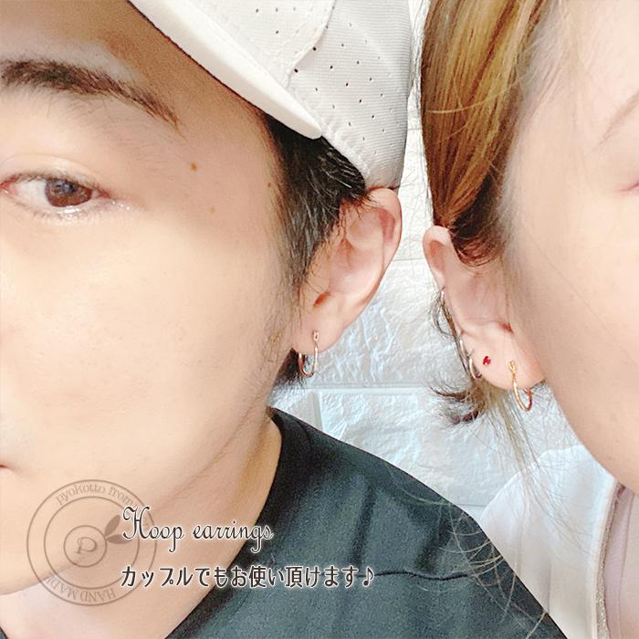 16金コーティング ピアス チタンピアス 金属アレルギー フープ コットンパール パール レディース 女性 上品 送料無料 |  | 09