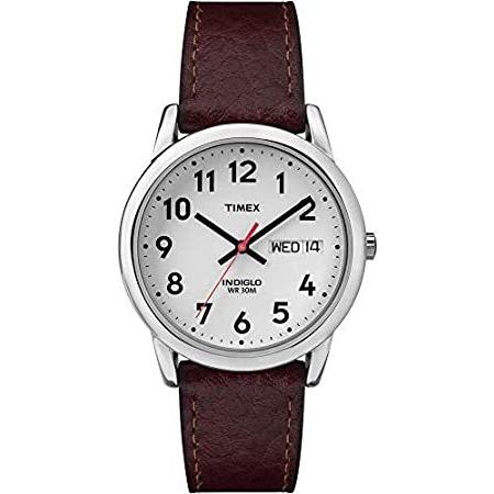 特別価格Mns Easy Reader Brwn Lthr Strp White Dial, Day/Date Arabic numerals WR 30 M好評販売中