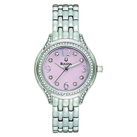 特別価格Bulova レディース レディースシルバーピンククリスタルウォッチ好評販売中