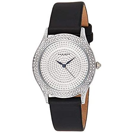 特別価格Akribos XXIV Women 's ak896ss Round Silver Dial Three Hand Quartz Strap Wat好評販売中