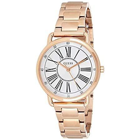 特別価格GUESS Women's 34mm Rose Gold-Tone Steel Bracelet & Case Quartz Silver-Tone 好評販売中