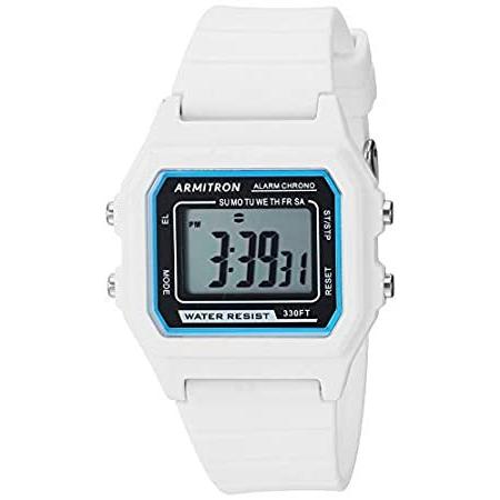 【SEAL限定商品】 特別価格Armitron スポーツ ホワイト好評販売中 40/8447 ウォッチ ストラップ シリコン クロノグラフ デジタル ユニ 腕時計