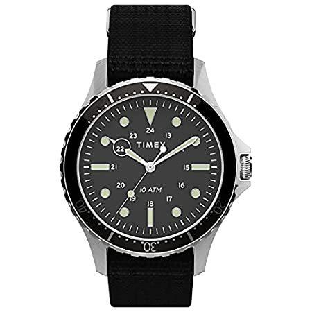 特別価格Timex Men's Navi XL 41mm Watch – Stainless Steel Case Black Dial with Black好評販売中