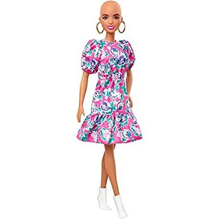 特別価格Barbie Fashionistas Doll with No-Hair Look Wearing Pink Floral Dress, White好評販売中