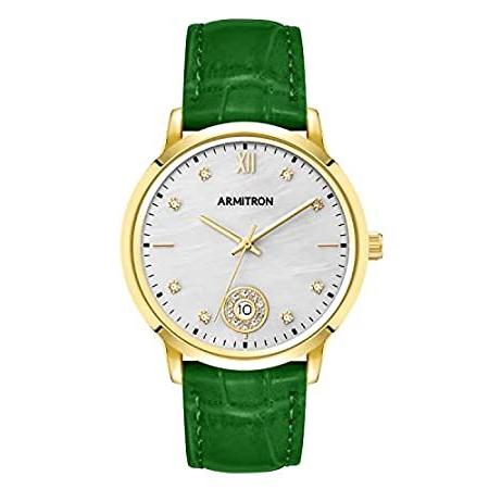 特別価格Armitron Women's Genuine Crystal Accented Date Function Croco-Grain Leather好評販売中
