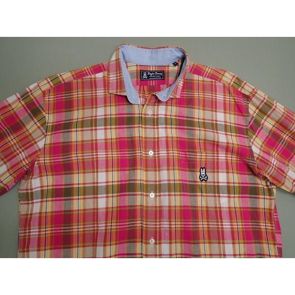 サイコバニー シャツ ピンク チェック 柄 数回使用 Psycho Bunny