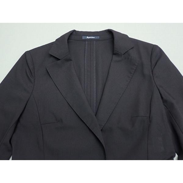 アクアスキュータムの上品な襟付きウールジャケット黒ブラック UK Traditional】Navy Herringbone