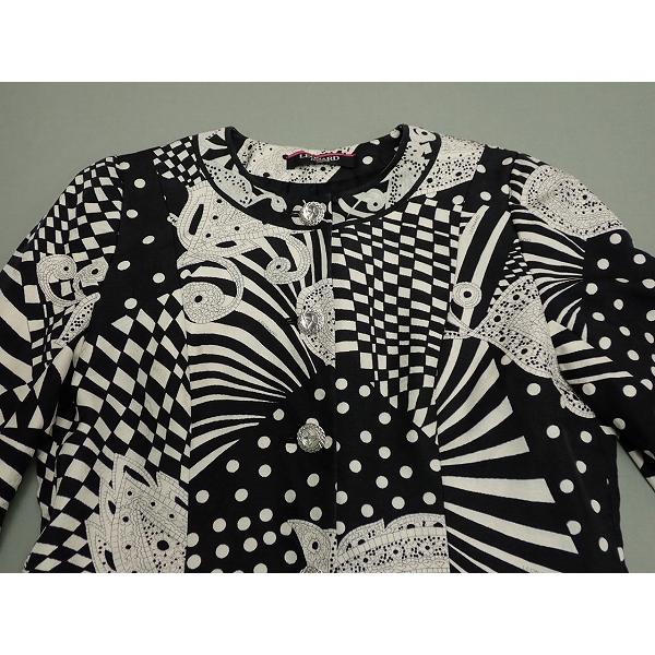 LEONARD FASHION ノーカラージャケット・11AR△レオナール/日本製