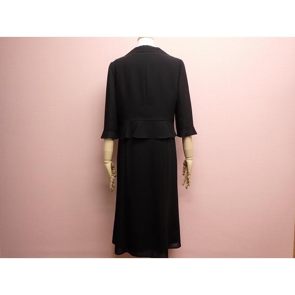 八十吉専用！TOKYO SOIR 東京ソワール　７分袖丈ワンピース　黒　LL 東京ソワール TOKYO SOIR ワンピース・11△東京ソワール/ブラック