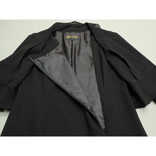 八十吉専用！TOKYO SOIR 東京ソワール　７分袖丈ワンピース　黒　LL 東京ソワール TOKYO SOIR ワンピース・11△東京ソワール/ブラック