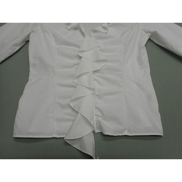 極美品　Maker's Shirt 鎌倉　LIBERTY　フリルブラウス　日本製 ラッフルフリルブラウス(36 レッド系): レディース｜メーカーズシャツ