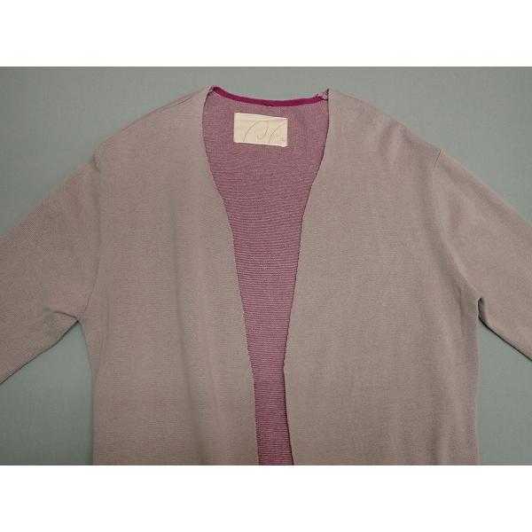 パラスパレス カシミヤウールオープンフロントロングカーディガン パラスパレス Pallas Palace カーディガン ロング丈 0 S 紺 五分袖 前